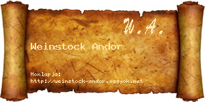 Weinstock Andor névjegykártya